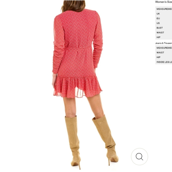 ALL SAINTS Flores hearts print wrap dress, ruched sleeve - Picture 2 of 9